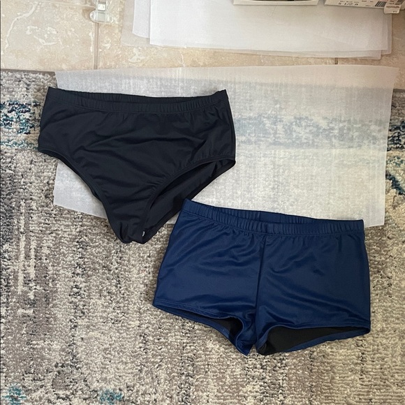 🖤2/$25 NEW 2 pc swim Black and Navy Swim Shorts bathing suit high rise - Picture 12 of 13